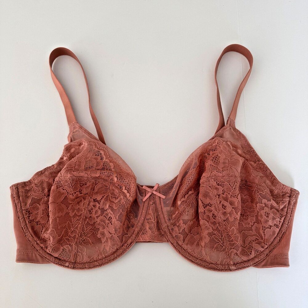 HSIA Bra Size 38DD Mauve Pink Lace Underwire Full Coverage